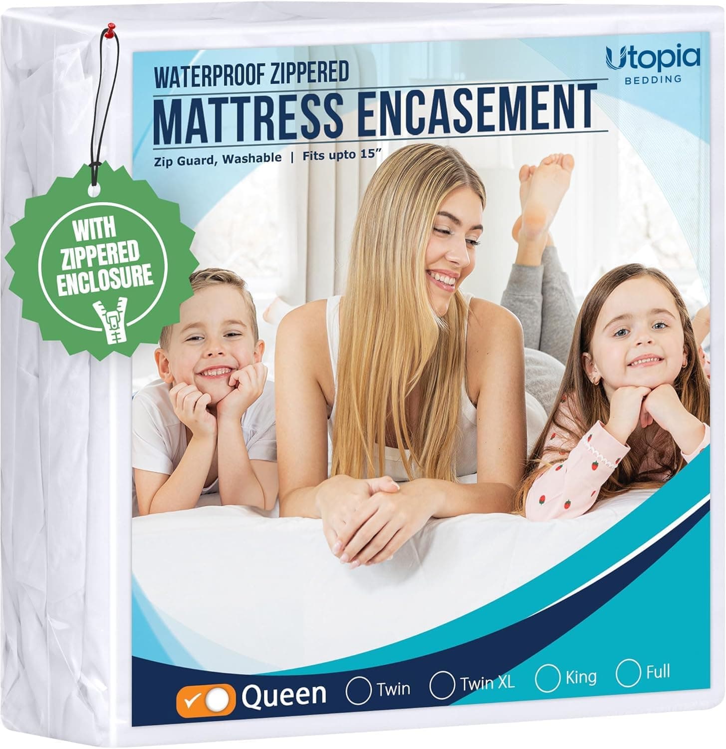 Utopia Bedding Queen Size Mattress Protector Zippered 100% Waterproof