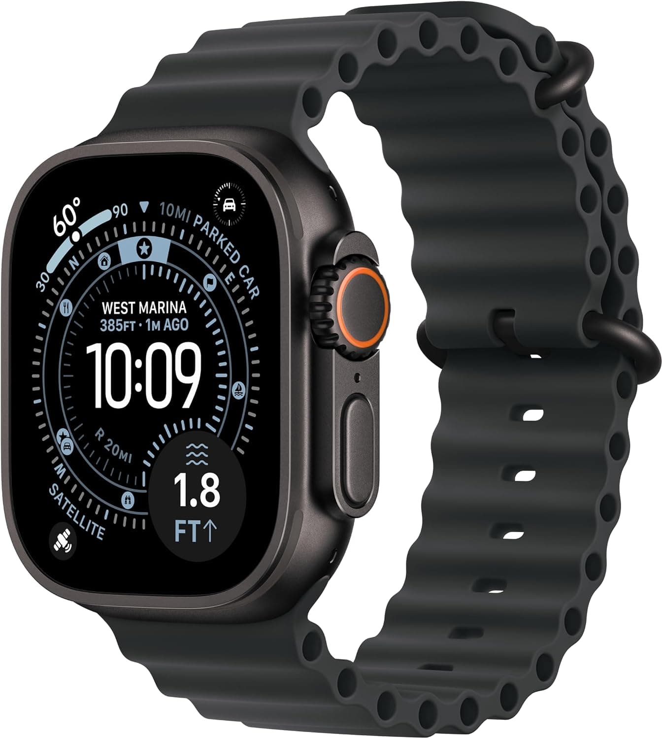 Apple Watch Ultra 3 [GPS + Cellular 49mm] Rugged Titanium Smartwatch with Black Ocean Band