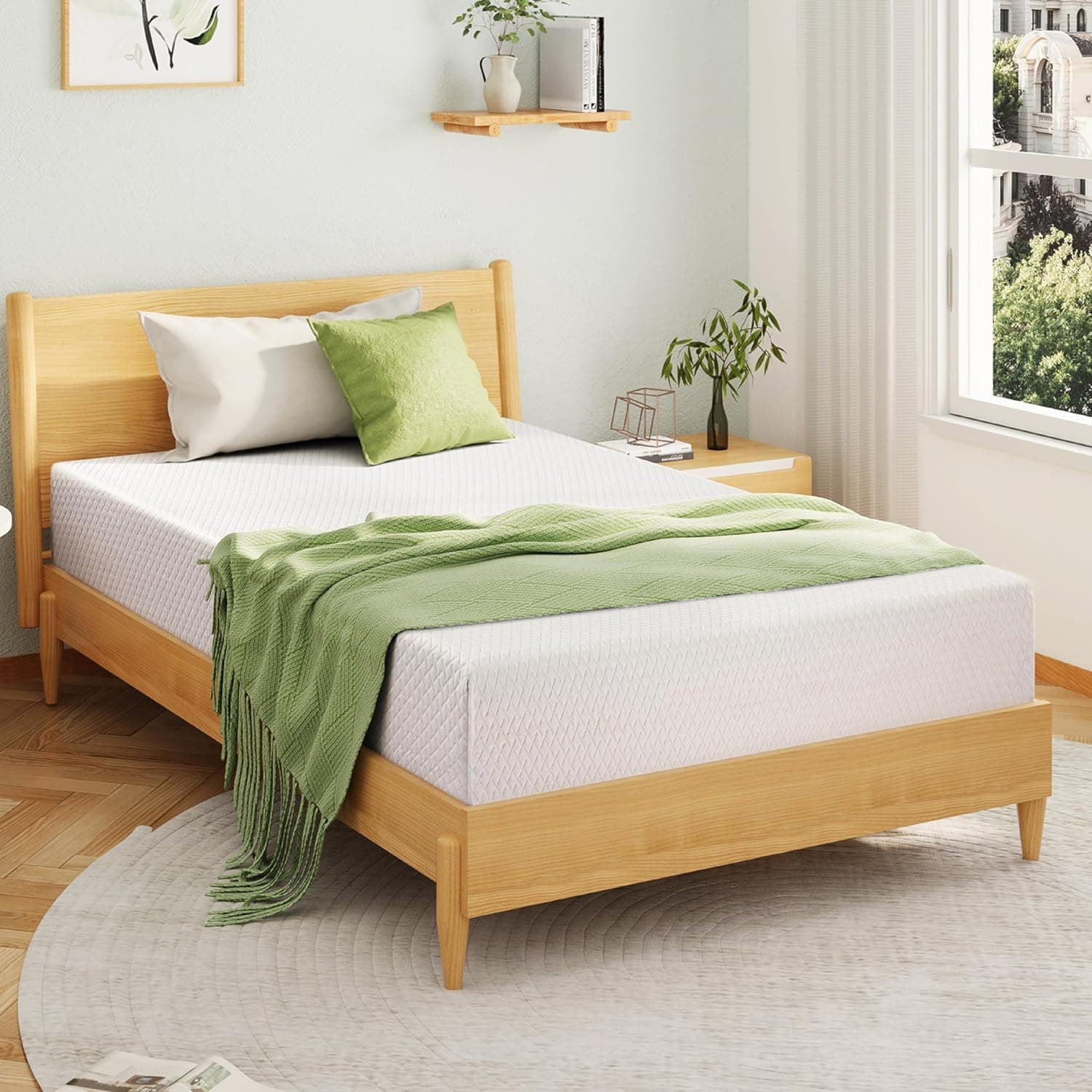 EGOHOME Full Size 8-Inch Green Tea Memory Foam Mattress
